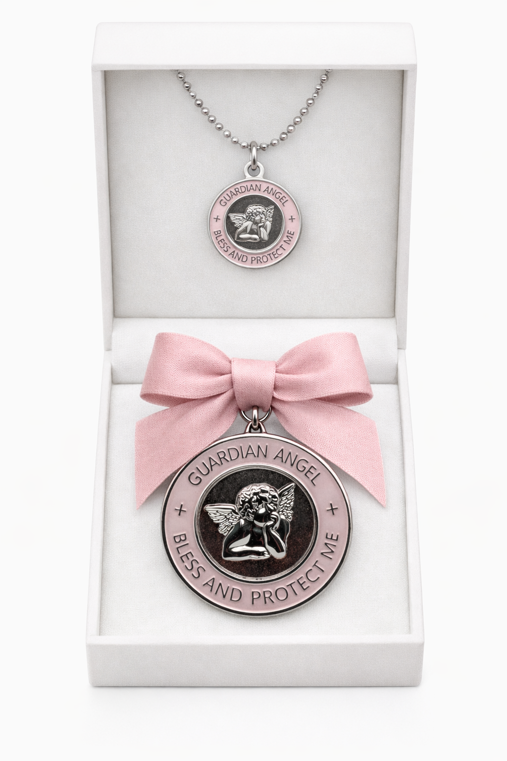Pack oferta medallón cuna + medalla madre rosa palo
