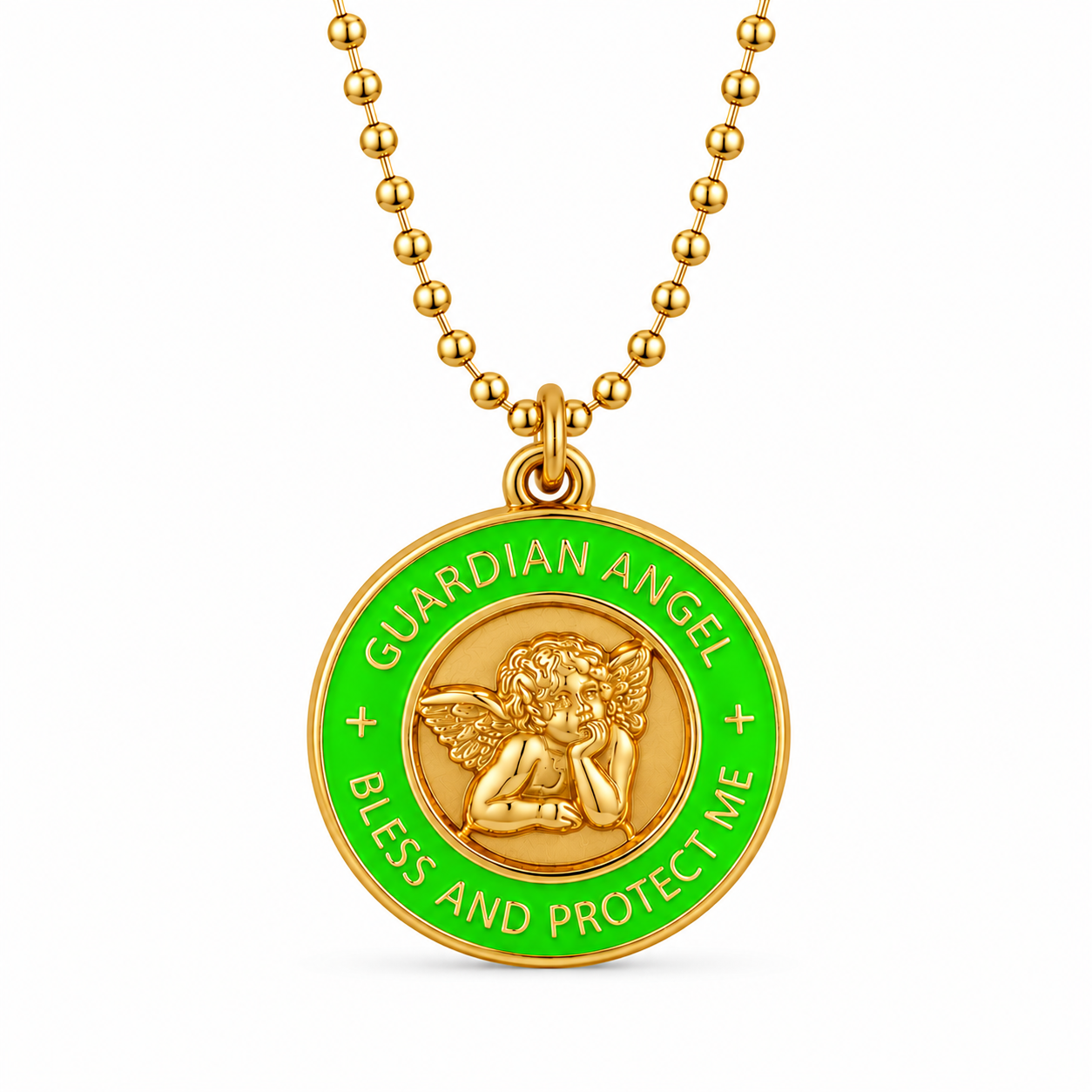 Medalla Angel de la Guarda Verde lima