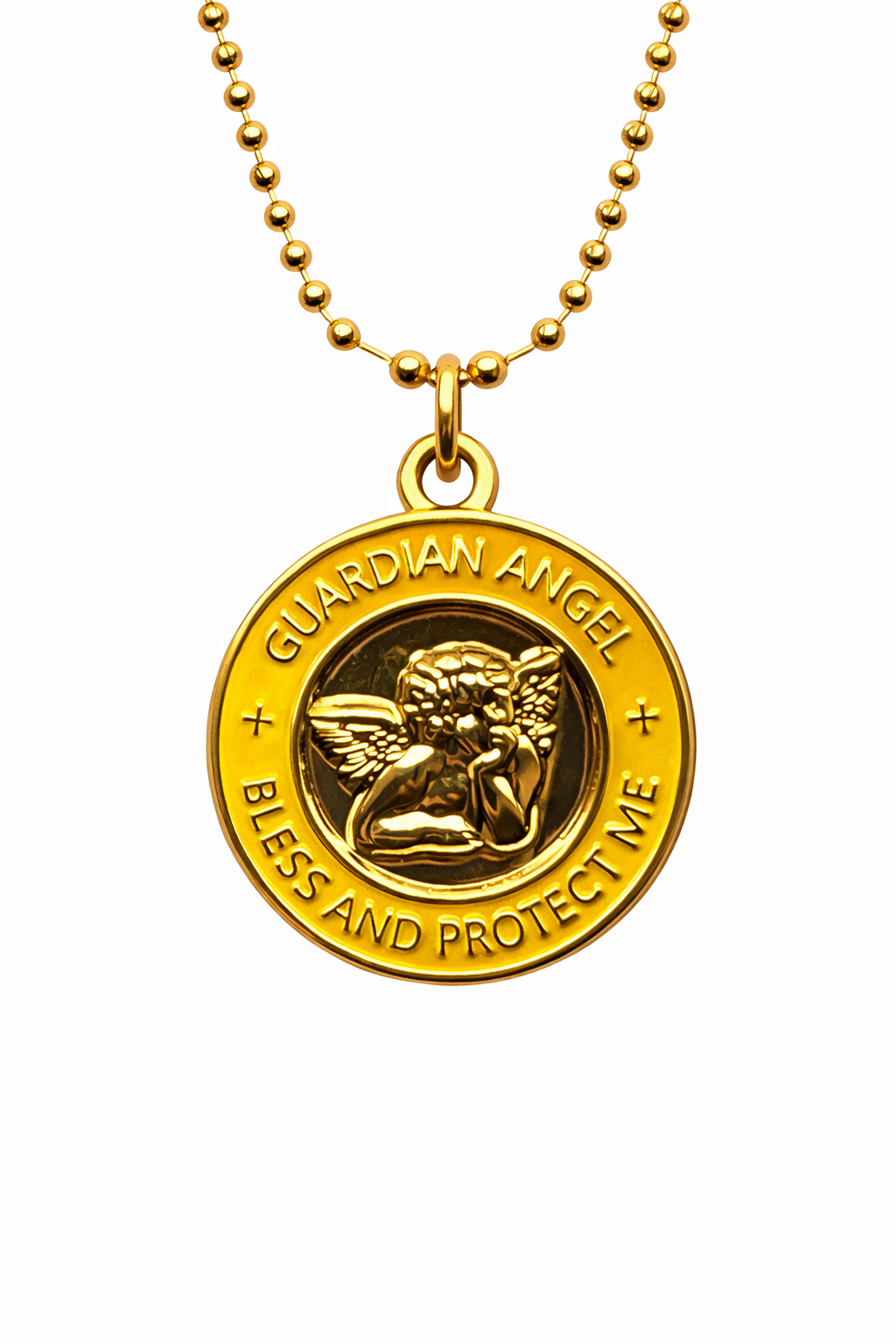 Medalla Angel de la Guarda mostaza