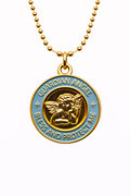 Medalla Angel de la Guarda azul plomo