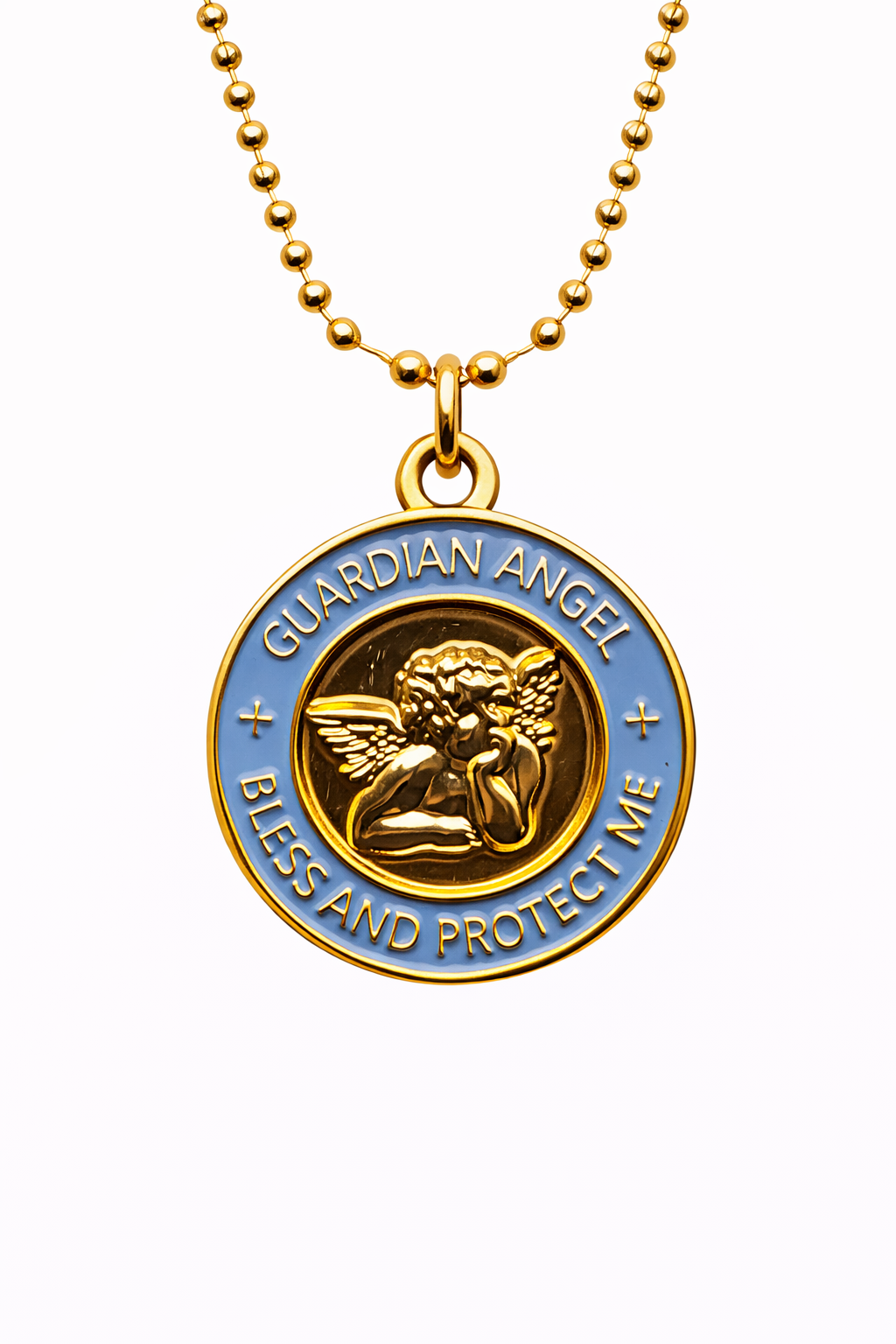 Medalla Angel de la Guarda añil