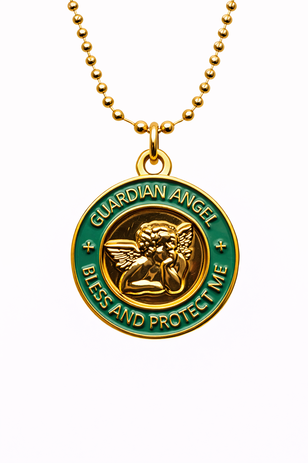 Medalla Angel de la Guarda verde rolex