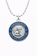 Medalla Angel de la Guarda plata azul marino