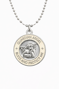 Medalla Angel de la Guarda plata crema
