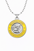 Medalla Angel de la Guarda plata amarillo
